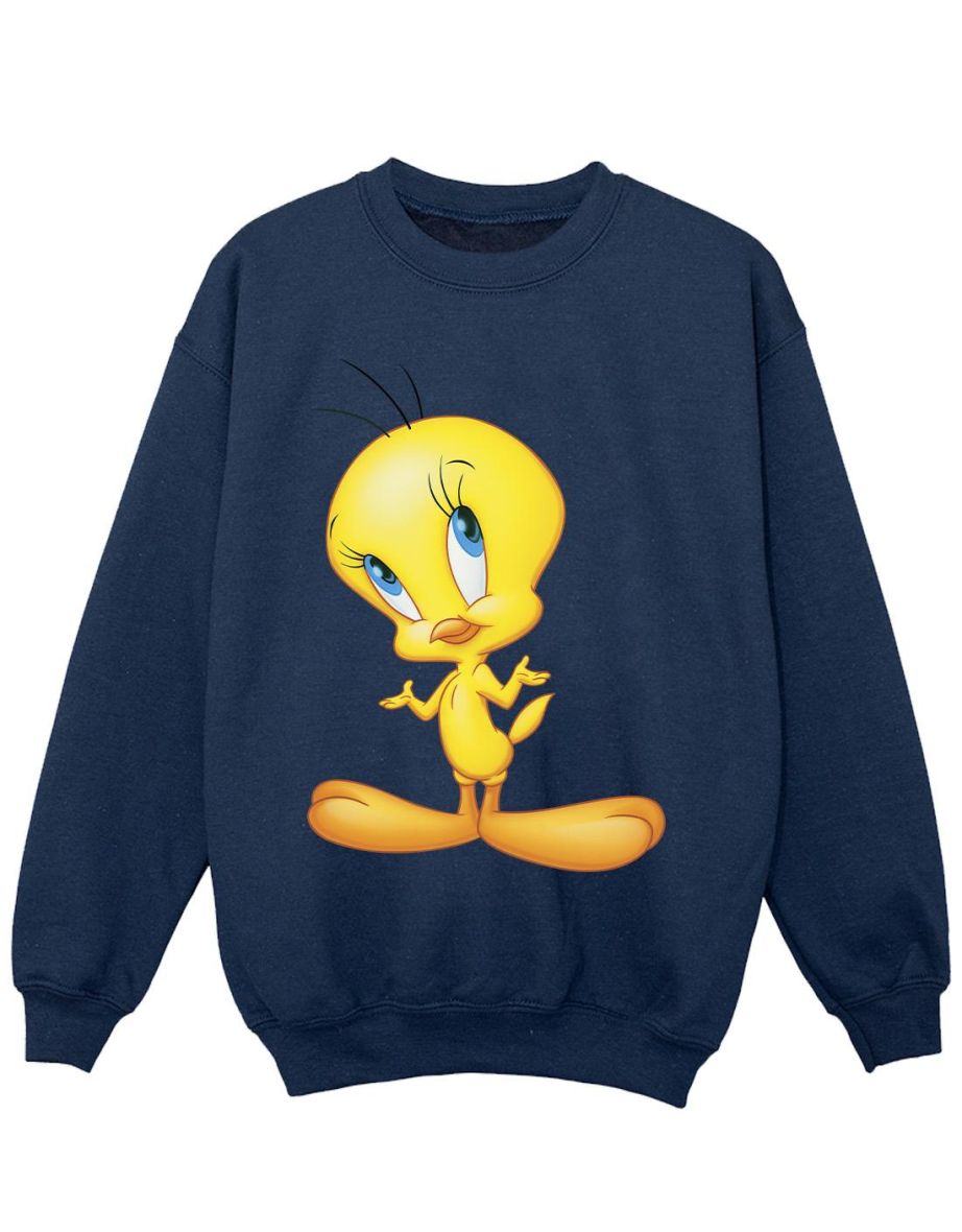 Looney Tunes Girls Tweety Standing Sweatshirt - Navy Blue