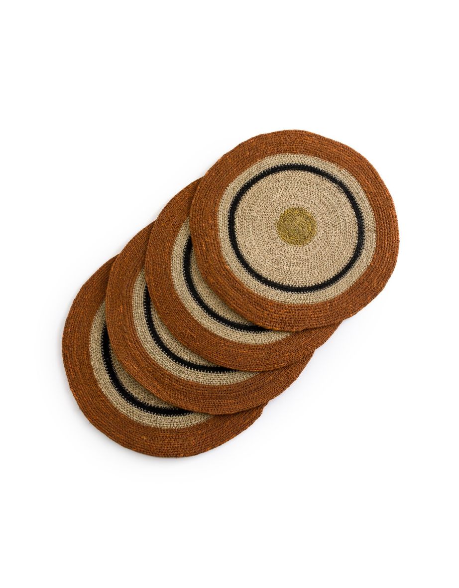 Set of 4 Jutor Woven Straw Placemats