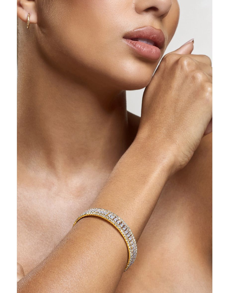 Impeccable | Gold Diamante Cuff Bracelet - 3