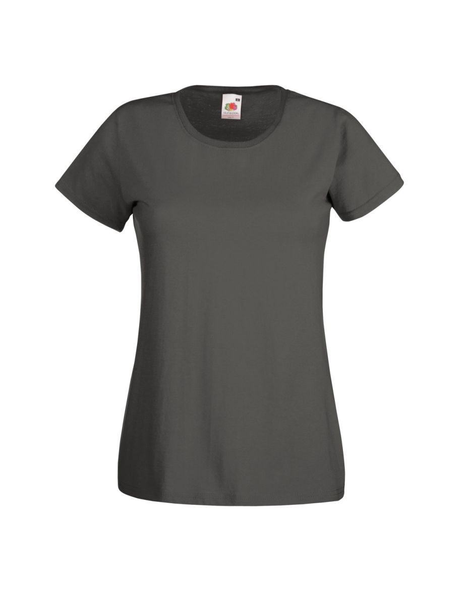 Fruit Of The Loom Ladies/Womens Lady-Fit Valueweight Short Sleeve T-Shirt (Pack Of 5) - Light Graphite