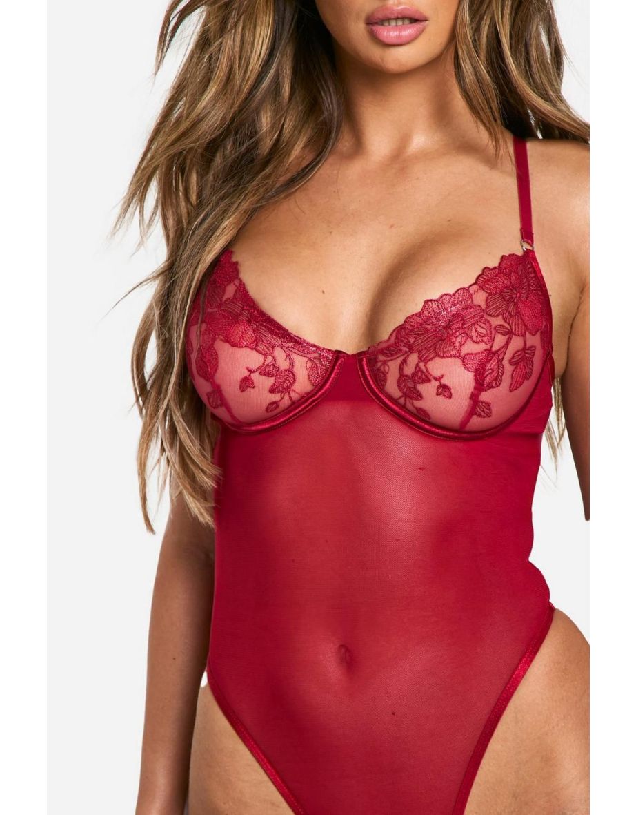 Floral Mesh Bodysuit - 2