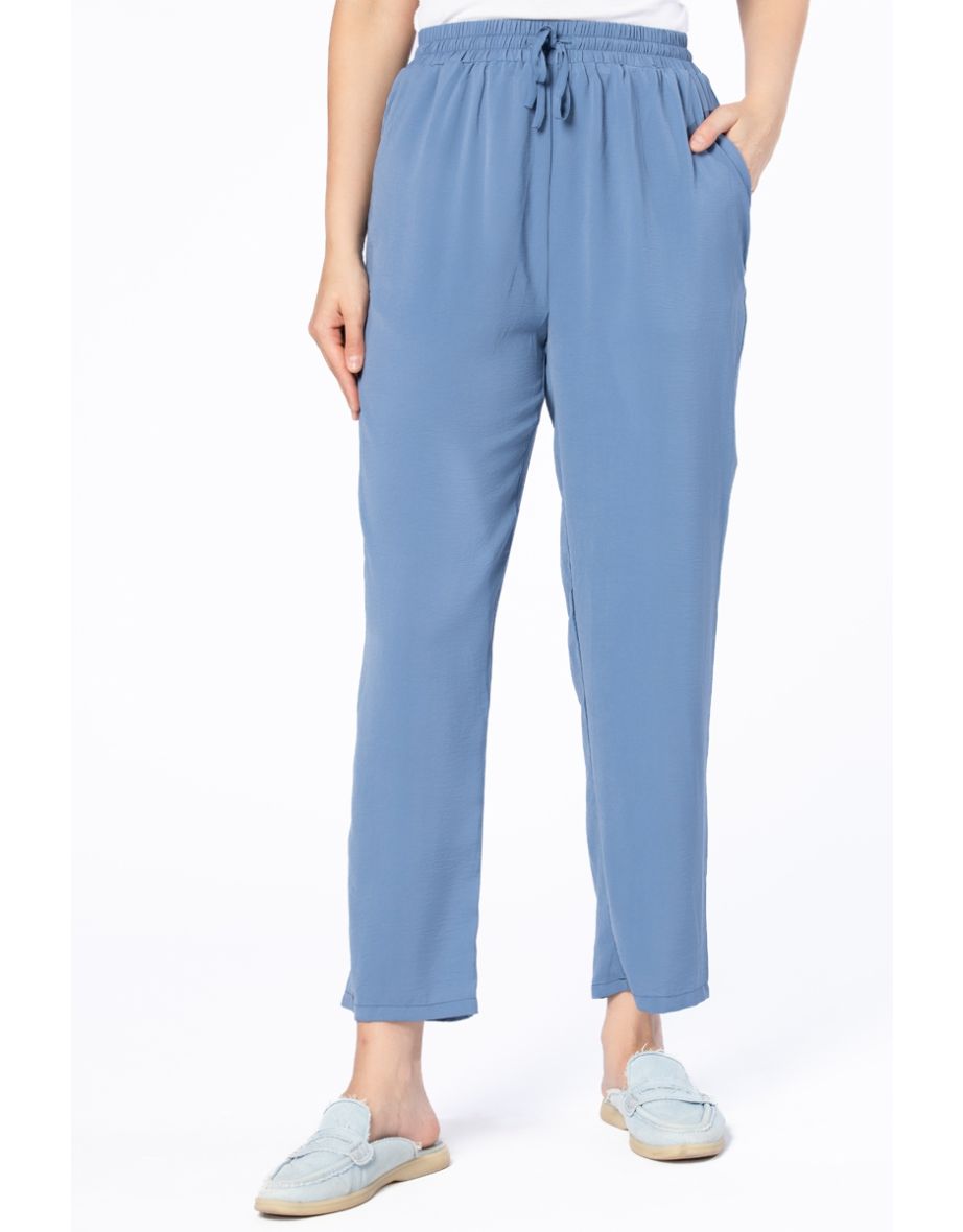 Solid Colored Flowy Women Pants - 4