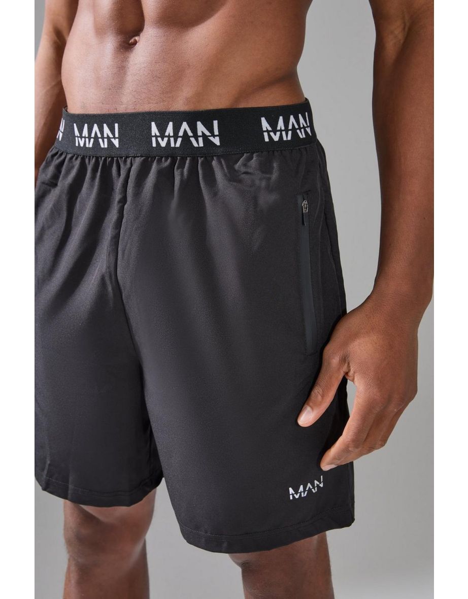 Man Active Stretch Woven 7inch Gym Short - black - 2