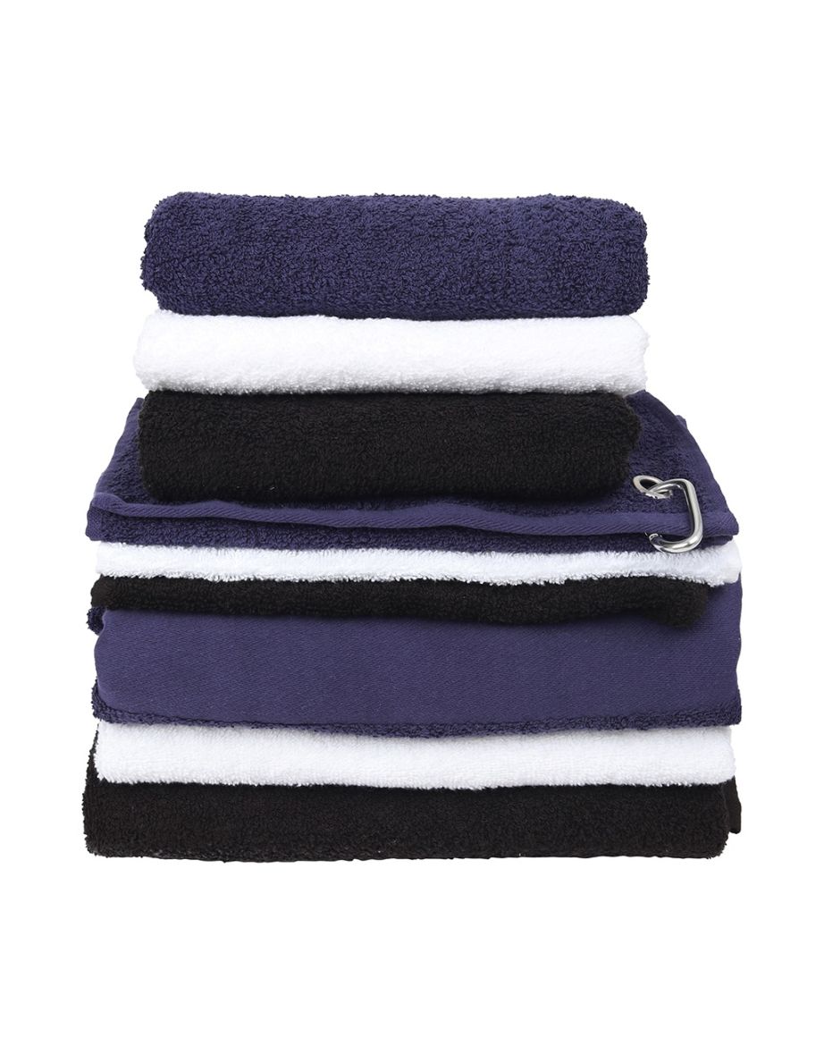 Towel City Printable Border Hand Towel - Navy - 1