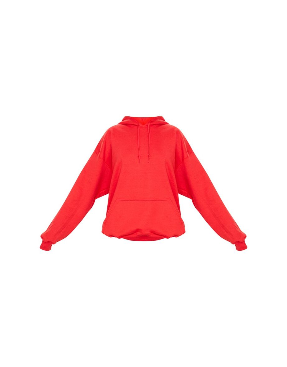 Recycled Red Oversized Sweat Hoodie - 4