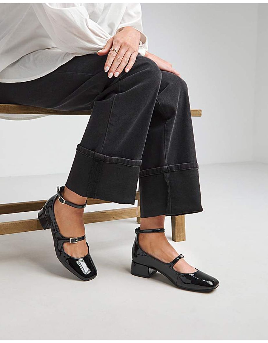 Mary Jane Ankle Strap Heel Shoes ExWide