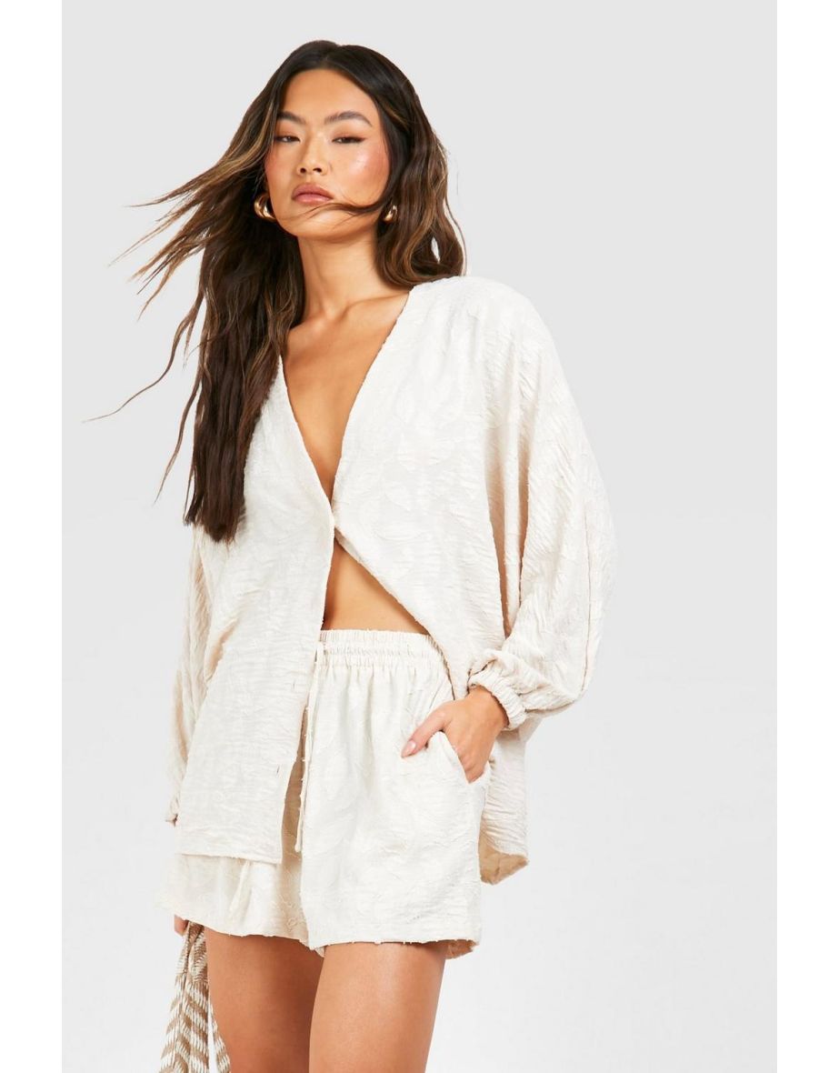 Textured Flippy Shorts - stone