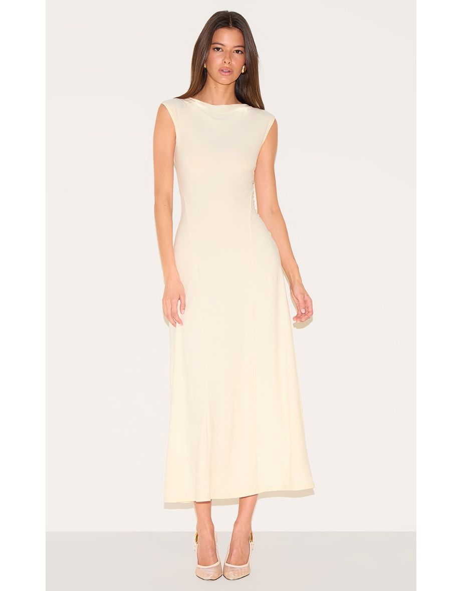 Lemon Asymmetric Panelled Floaty Maxi Dress