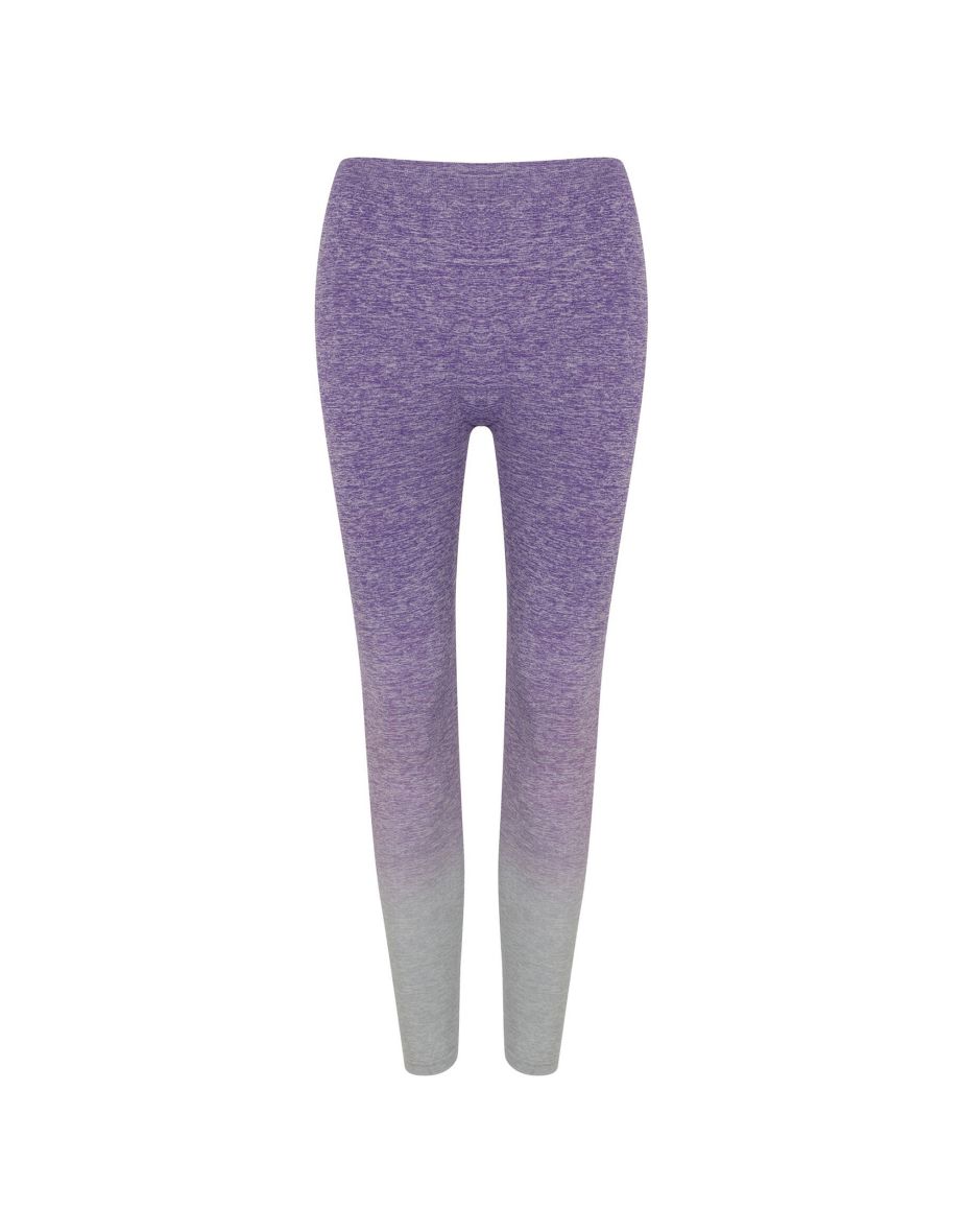 Tombo Womens/Ladies Seamless Fade Out Leggings - Purple/Light Grey Marl