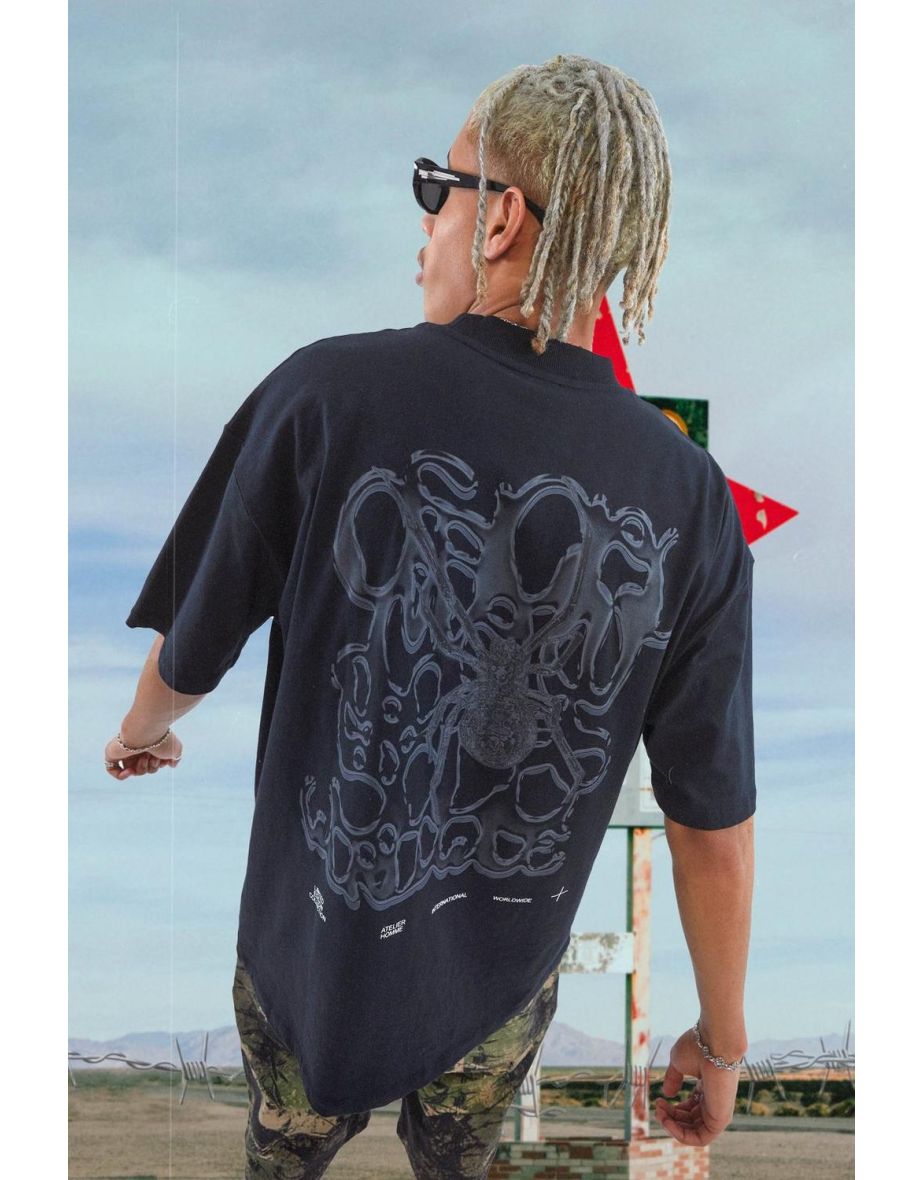 Oversized Extended Neck Graphic T-shirt