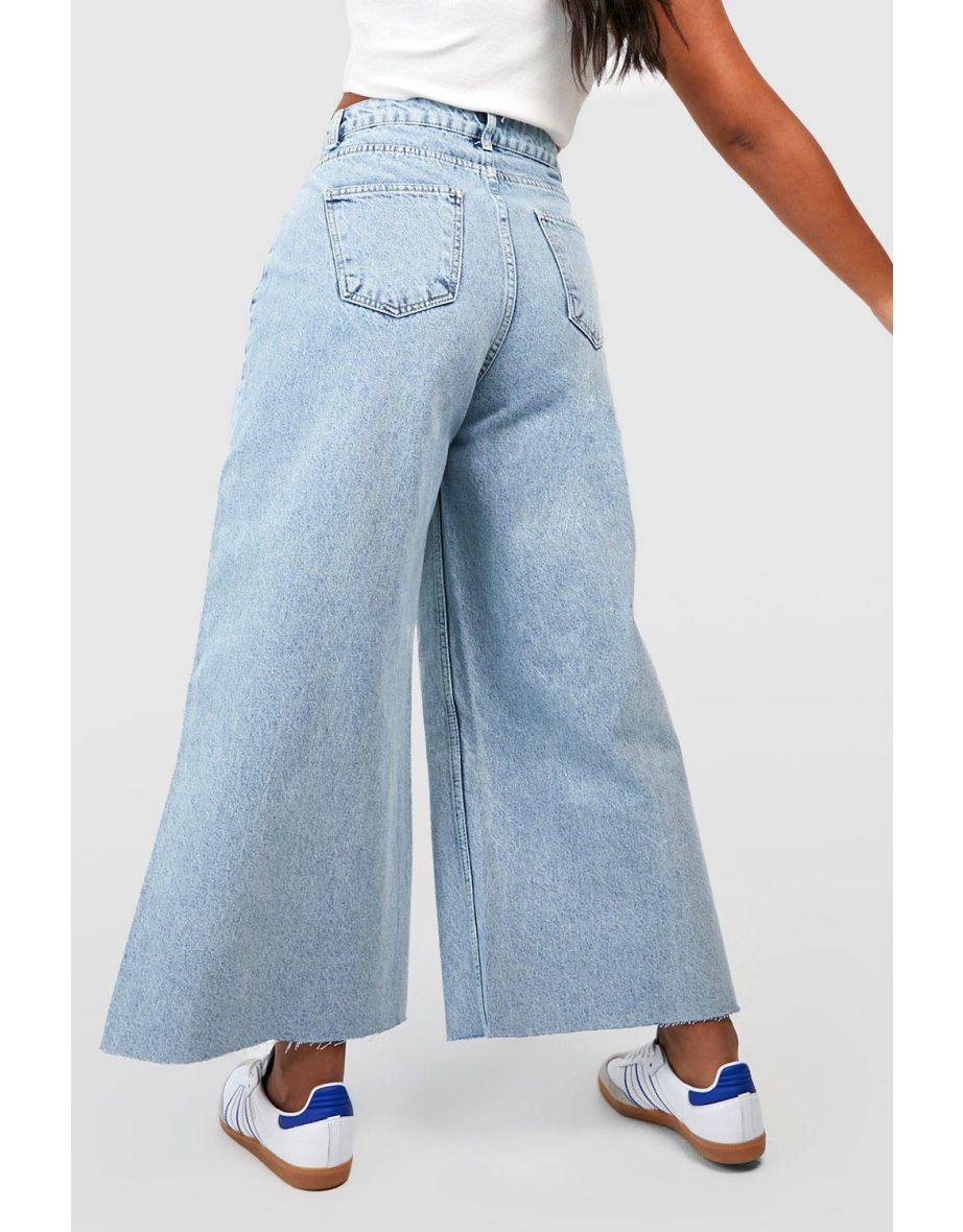 Plus Culottes Denim Jean - light wash - 3