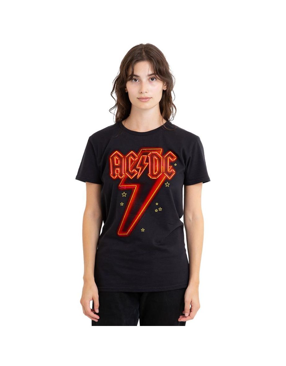AC/DC Unisex Adult Neon Bolt T-Shirt - Black