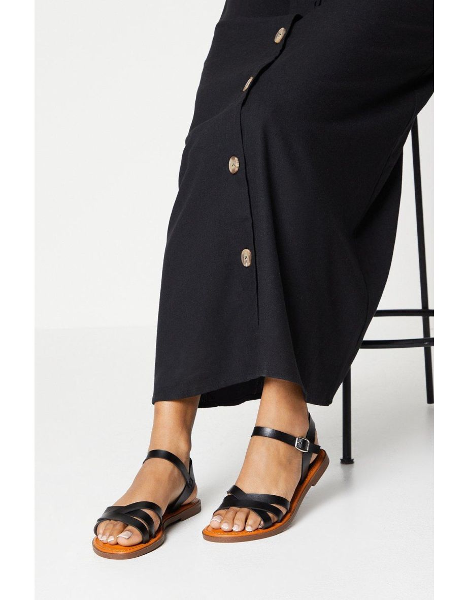 Good For The Sole: Melanie Comfort Cross Strap Flat Sandals