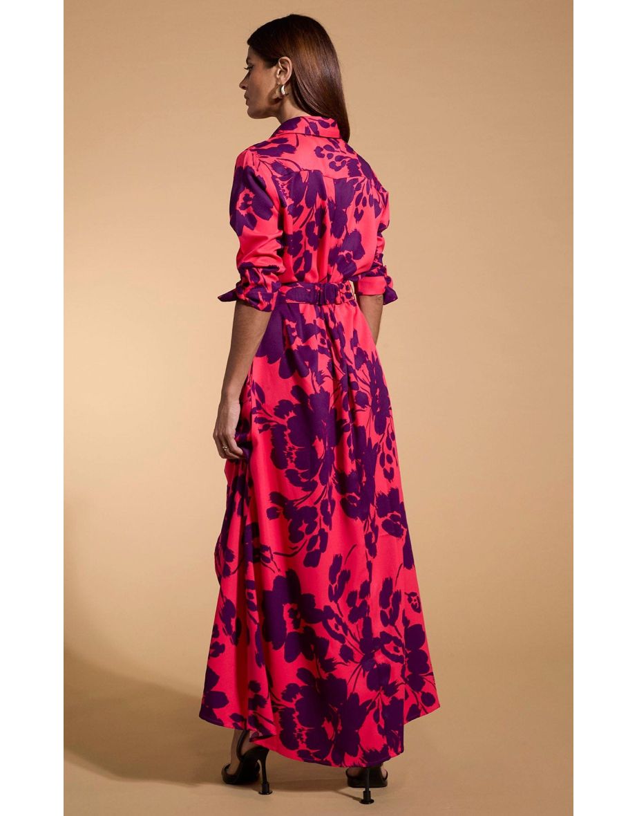 Dove Dress In Plum Floral Leopard - 4