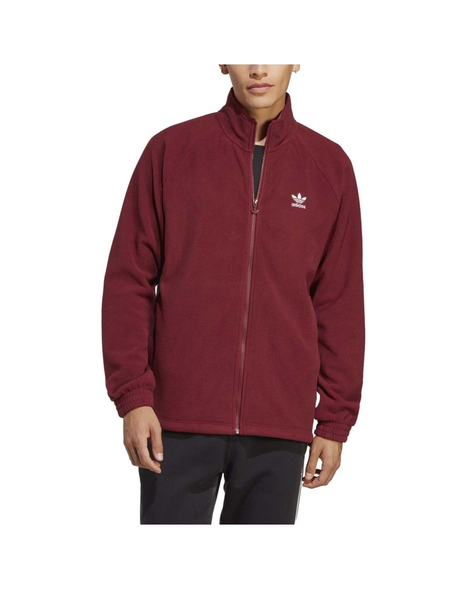 Men's adidas Originals Adicolor Classics Trefoil Teddy Fleece Jacket in Red