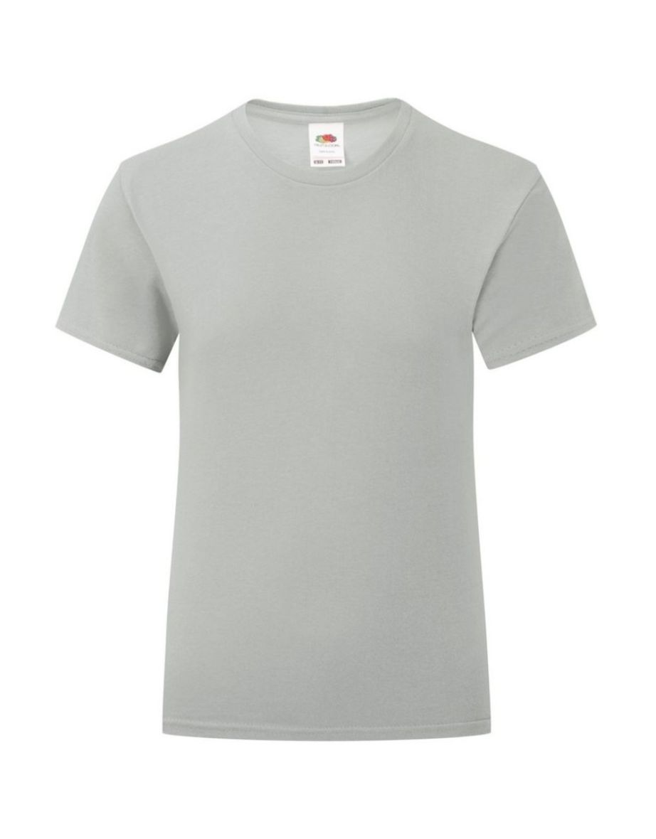 Fruit Of The Loom Girls Iconic T-Shirt - Zinc Grey