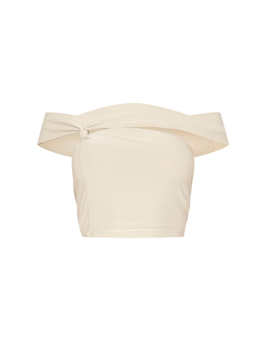 Sage Knot Detail Bandeau Crop Top - 4