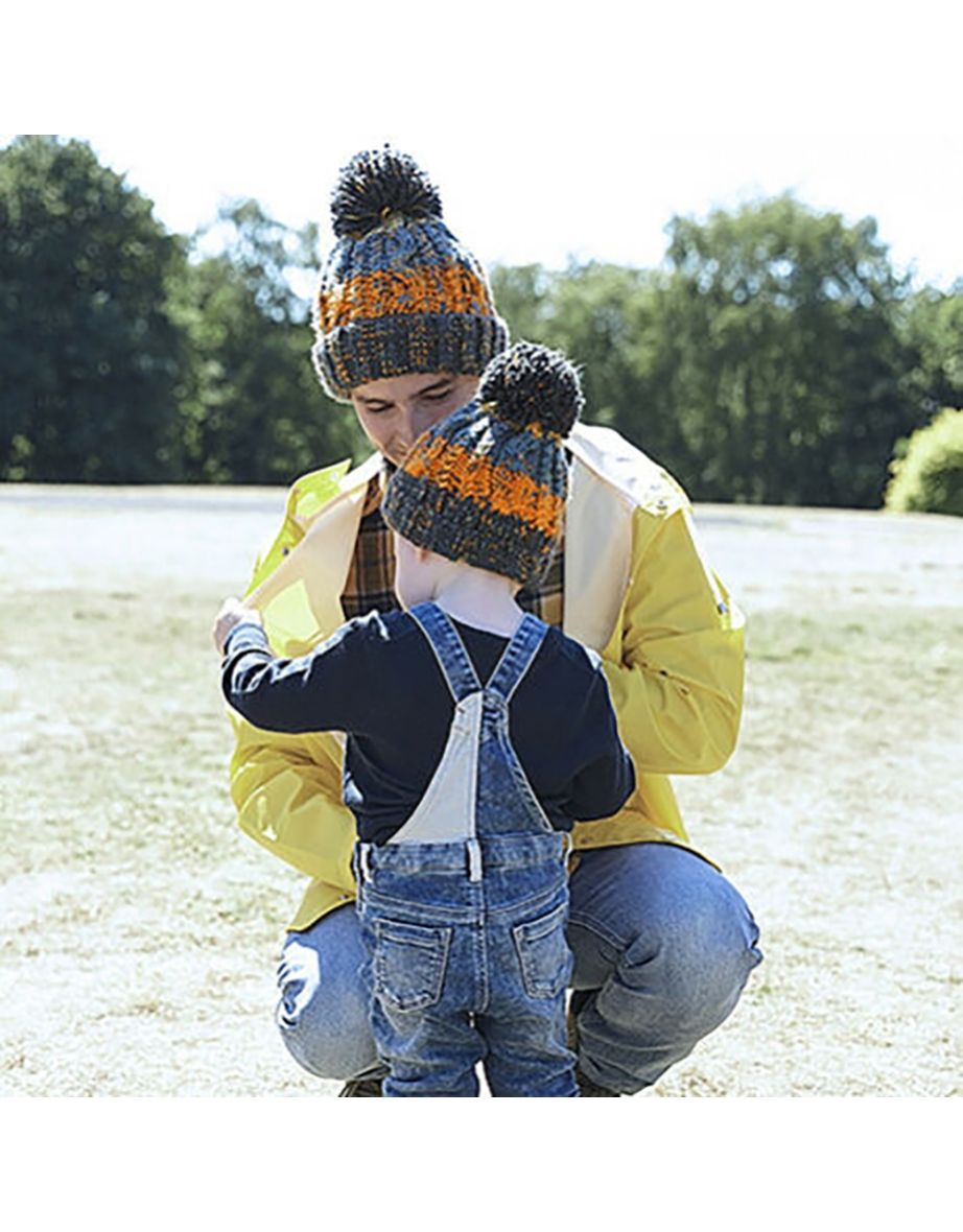 Beechfield Unisex Adults Corkscrew Knitted Pom Pom Beanie Hat - Retro Blue - 2