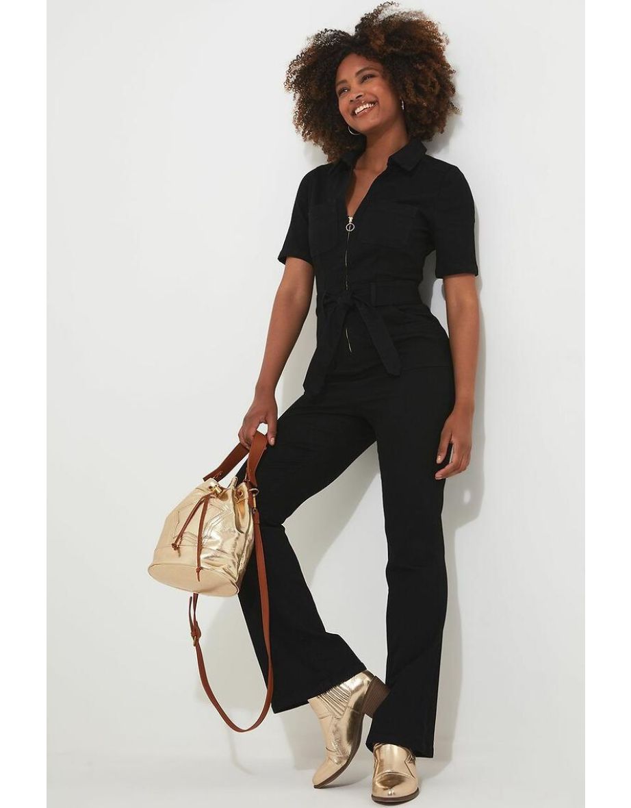 Denim Retro Flared Jumpsuit