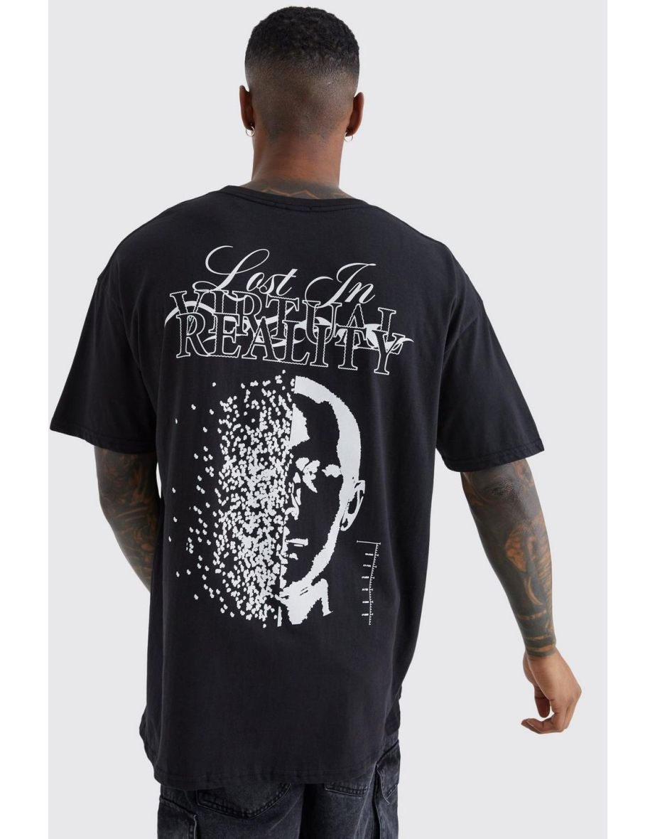 Oversized Virtual Reality T-shirt - black