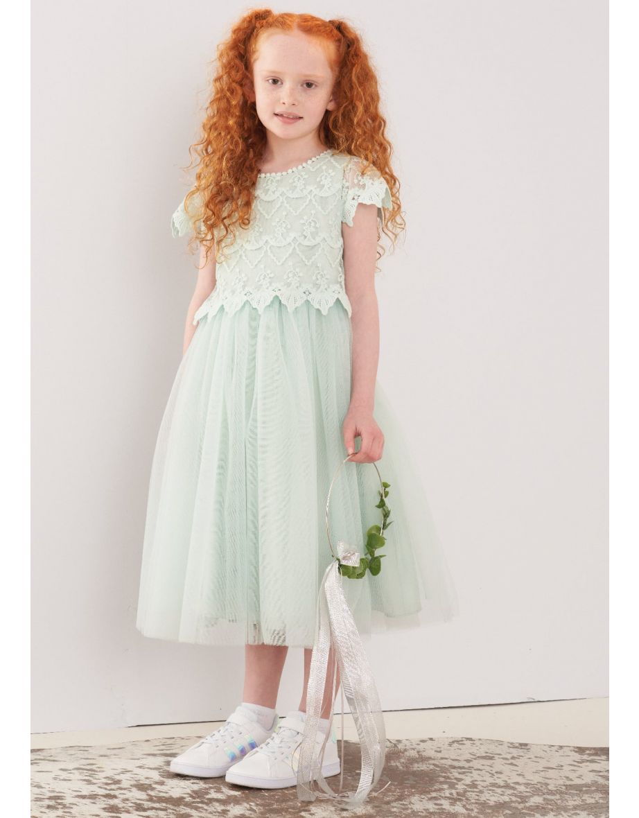 Lucy Lace Bodice Dress - Pistachio - 6