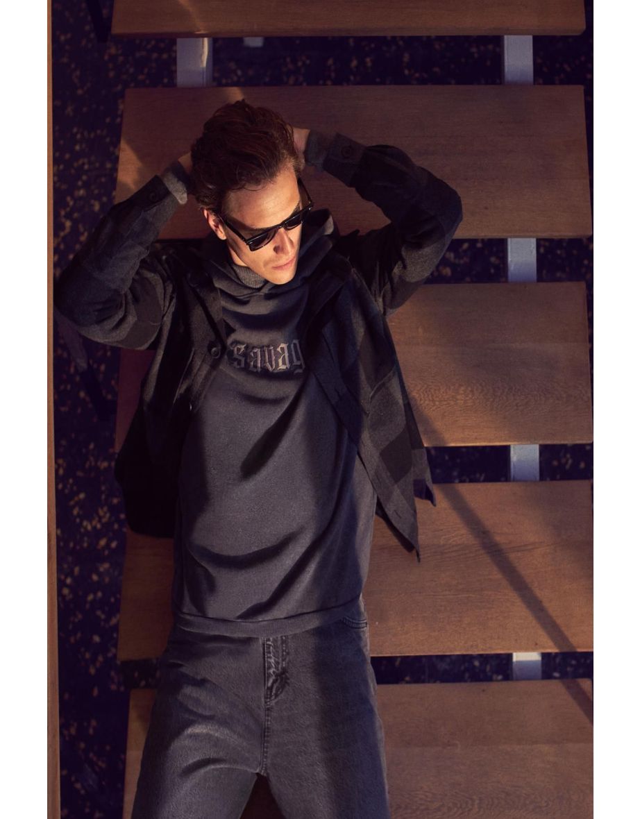 Men's Black Plaid Shirt