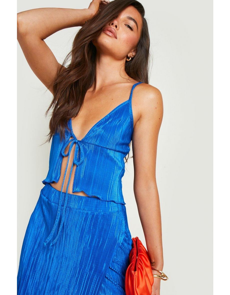 Plisse Wrap Skort - cobalt - 3