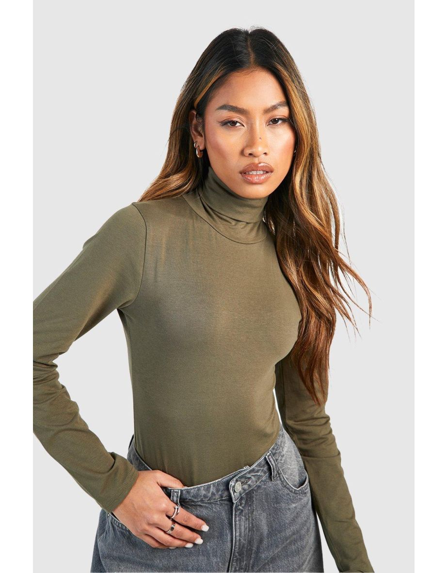 Khaki long sleeve polo best sale