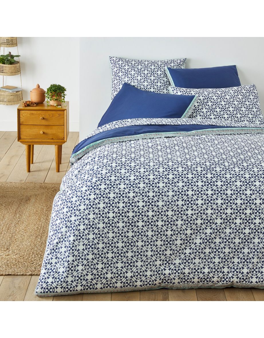 tile print duvet cover