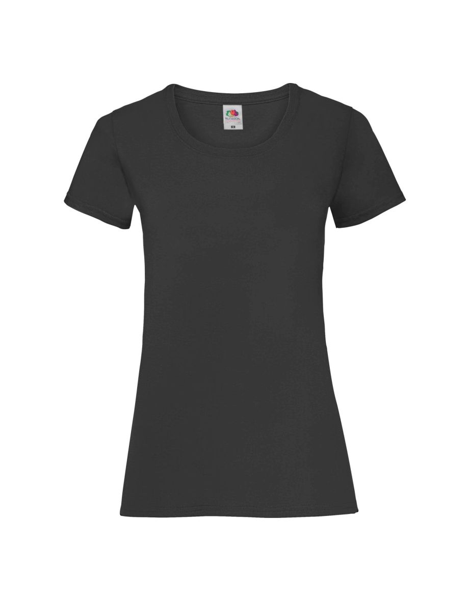 Fruit Of The Loom Ladies/Womens Lady-Fit Valueweight Short Sleeve T-Shirt (Pack Of 5) - Black