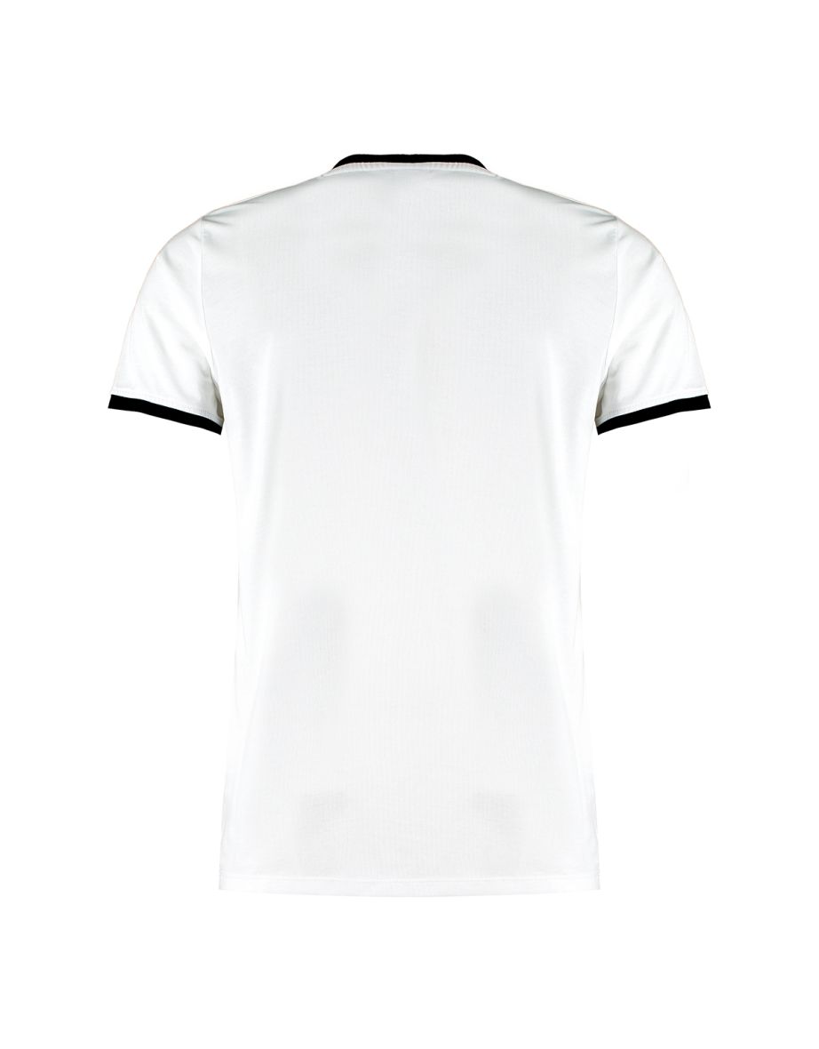 Kustom Kit Mens Ringer T-Shirt - White/Black - 1