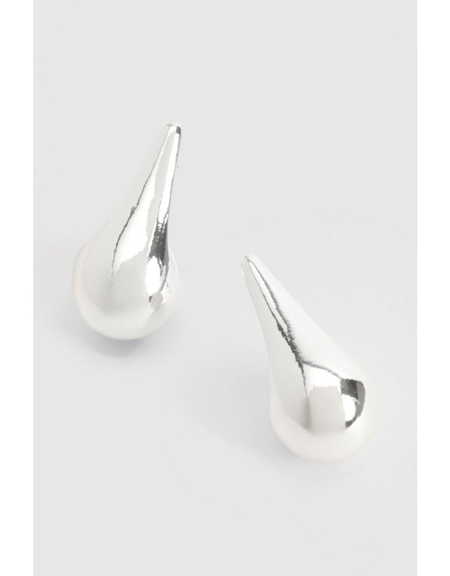 Extreme Tear Drop Earrings - silver