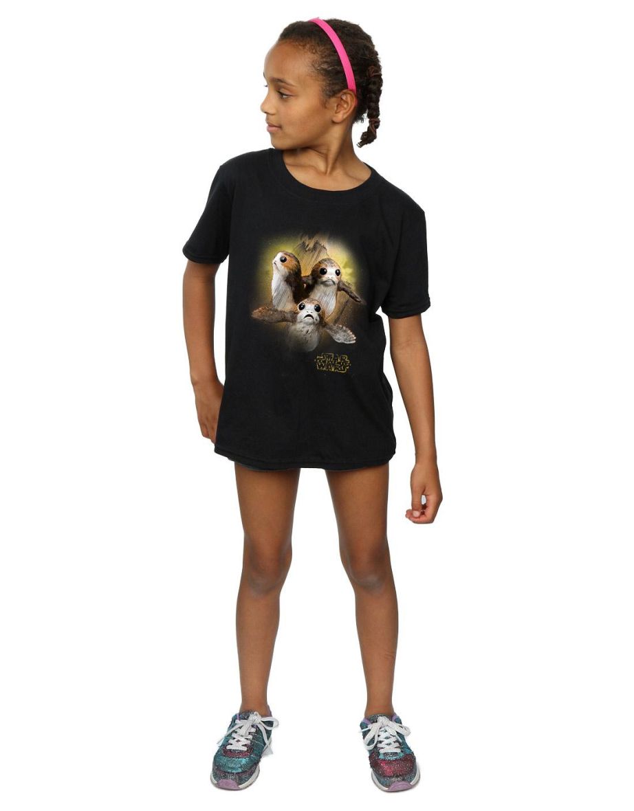 Star Wars: The Last Jedi Girls Porg Brushed Cotton T-Shirt - Black - 3