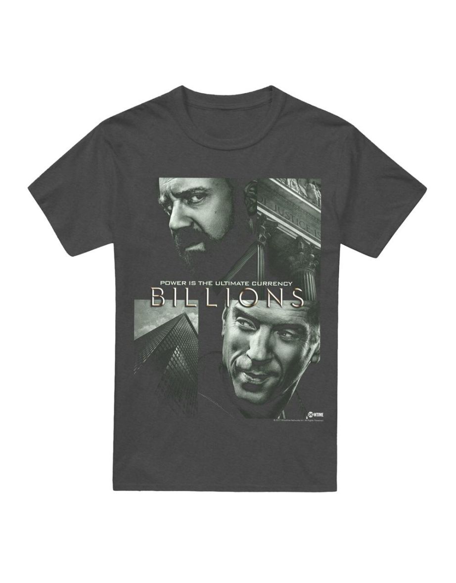 Billions Unisex Adult Currency Poster T-Shirt - Charcoal