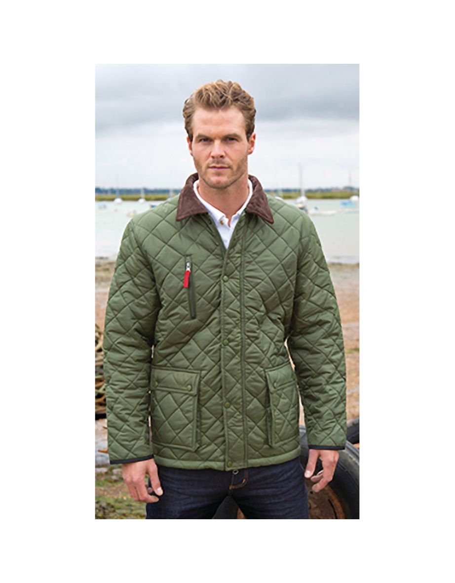 Result Mens Cheltenham Gold Fleece Lined Jacket (Water Repellent & Windproof) - Olive - 1