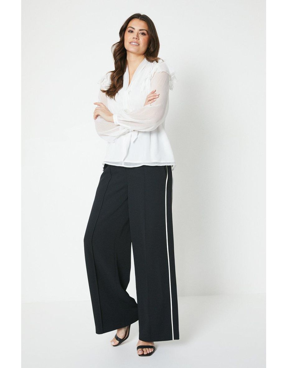 Premium Side Stripe Wide Leg Trousers