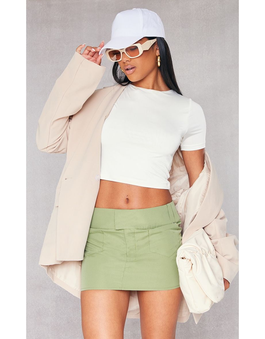 Low Rise Tailored Micro Mini Skirt