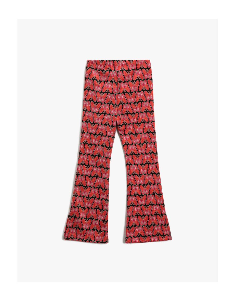Butterfly Patterned Spanish Leg Pants - 1