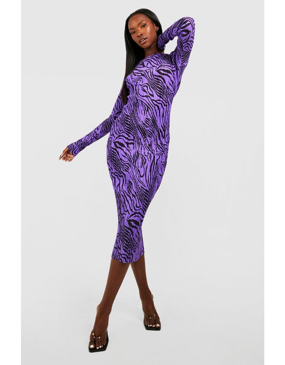 Purple zebra hot sale print dress