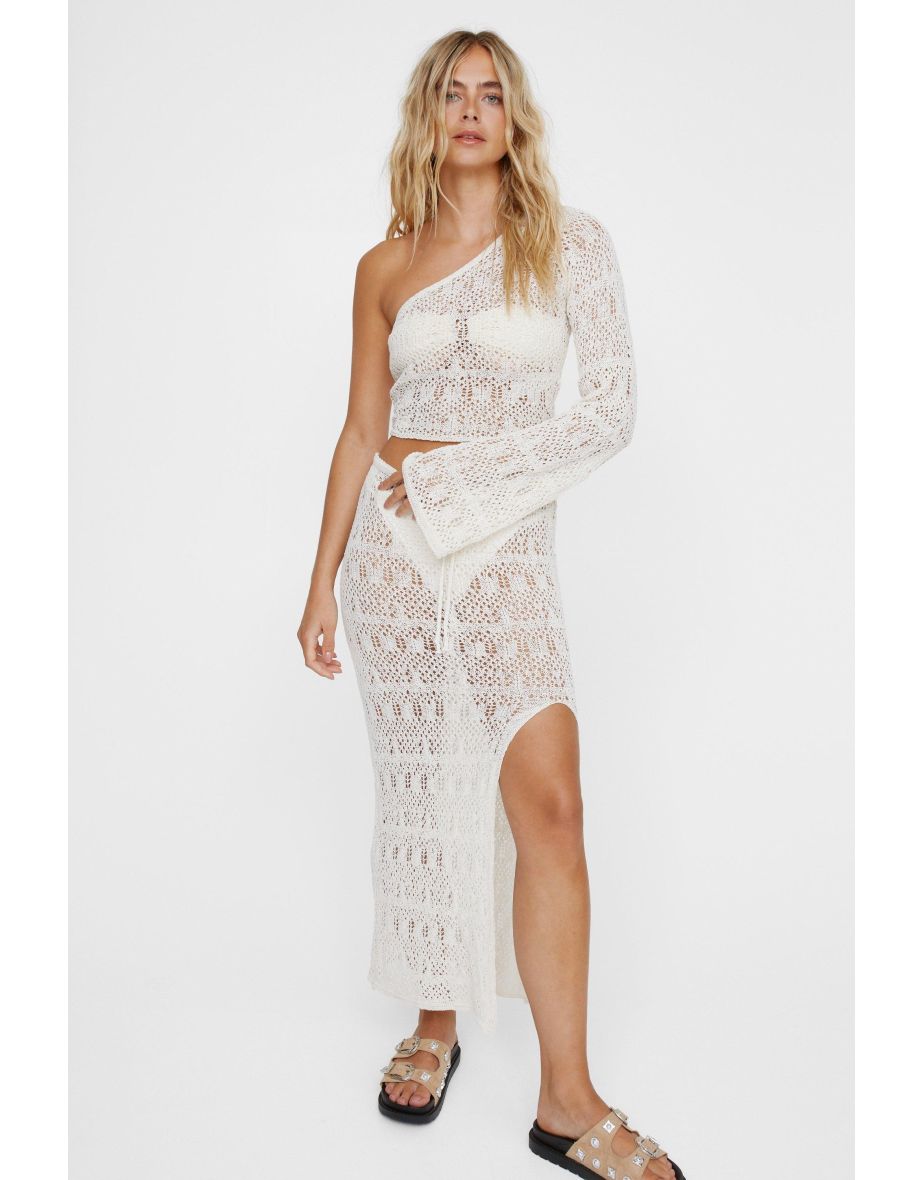 Knit One Shoulder Top And Maxi Skirt Co-ord Set