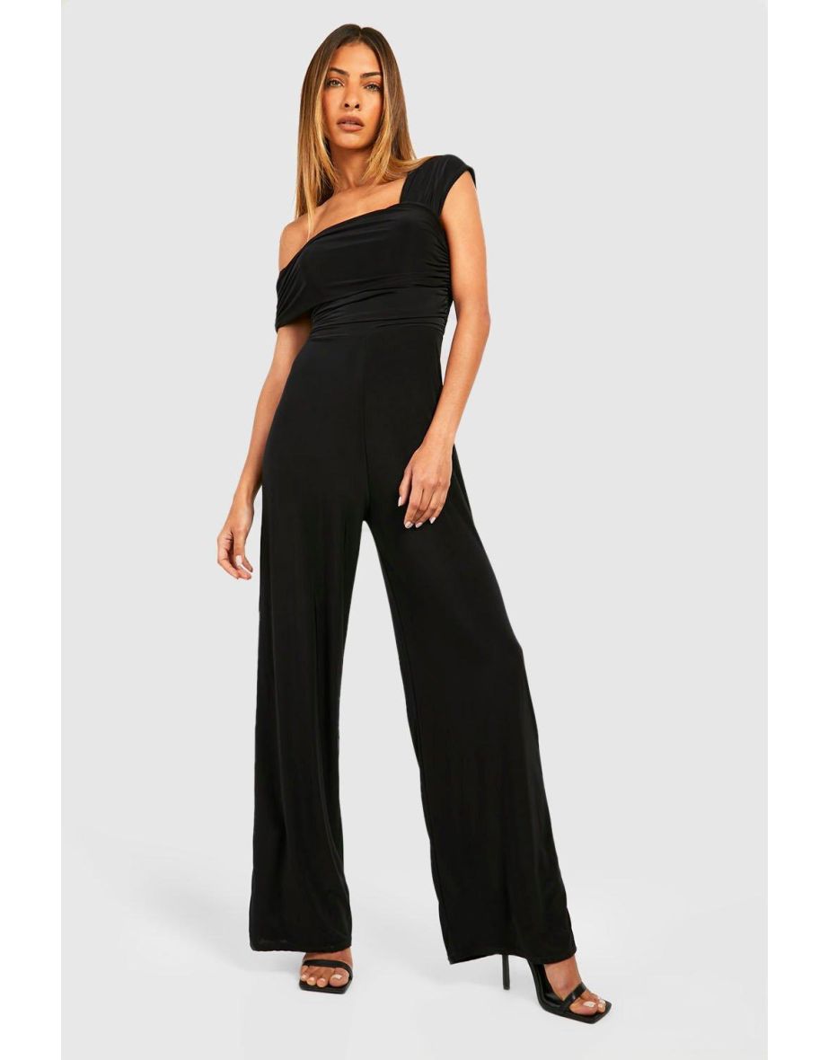 Double Off The Shoulder Wide Leg Jumpsuit
