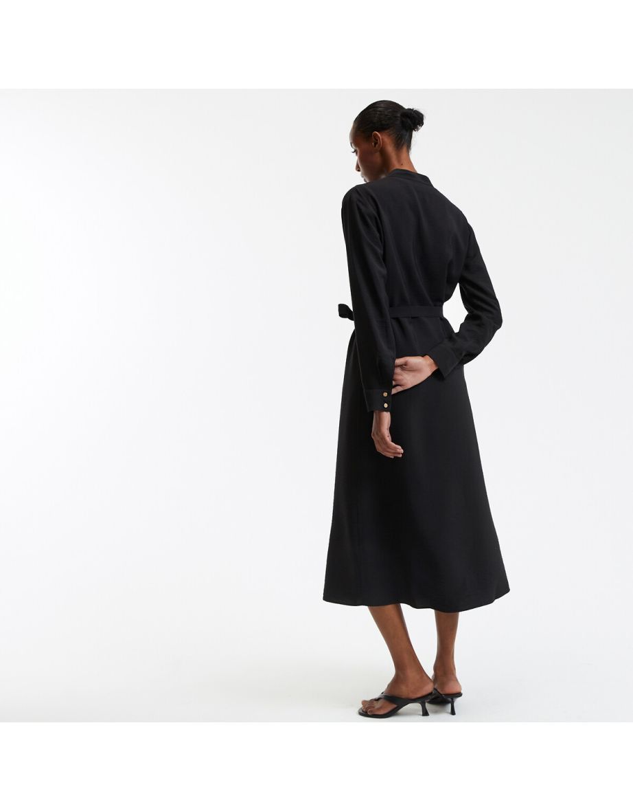 Maxi Shift Dress with Long Sleeves - 3
