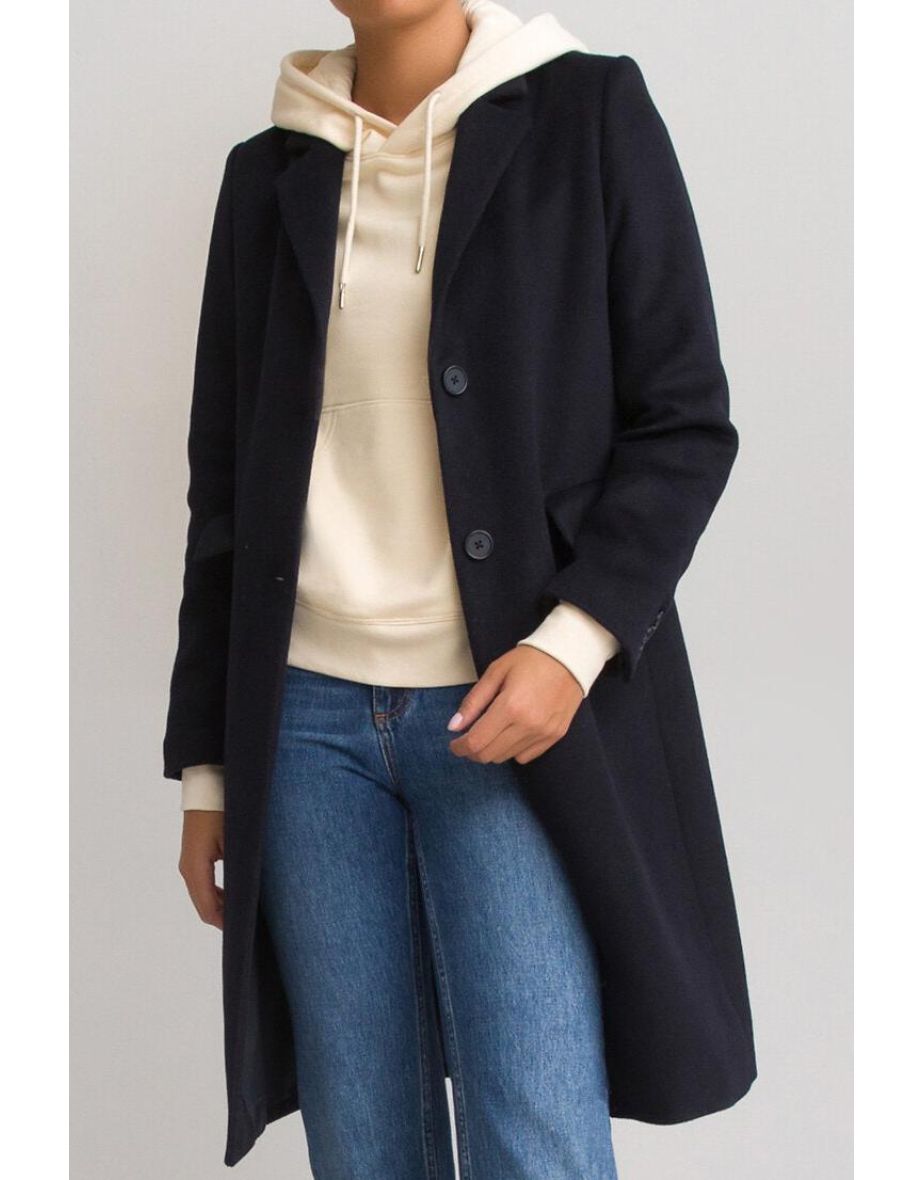 Wool Mix Buttoned Coat