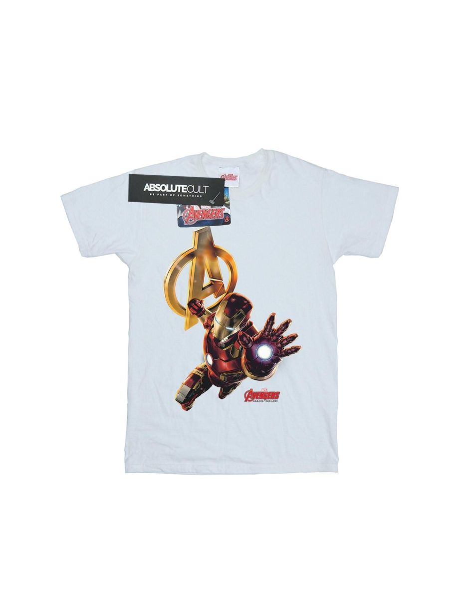 Marvel Girls Iron Man Pose Cotton T-Shirt - White