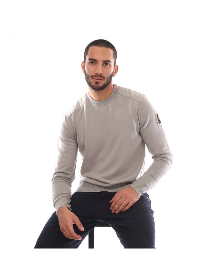 Men's Belstaff Kerrigan Crewneck Jumper in Grey - 3