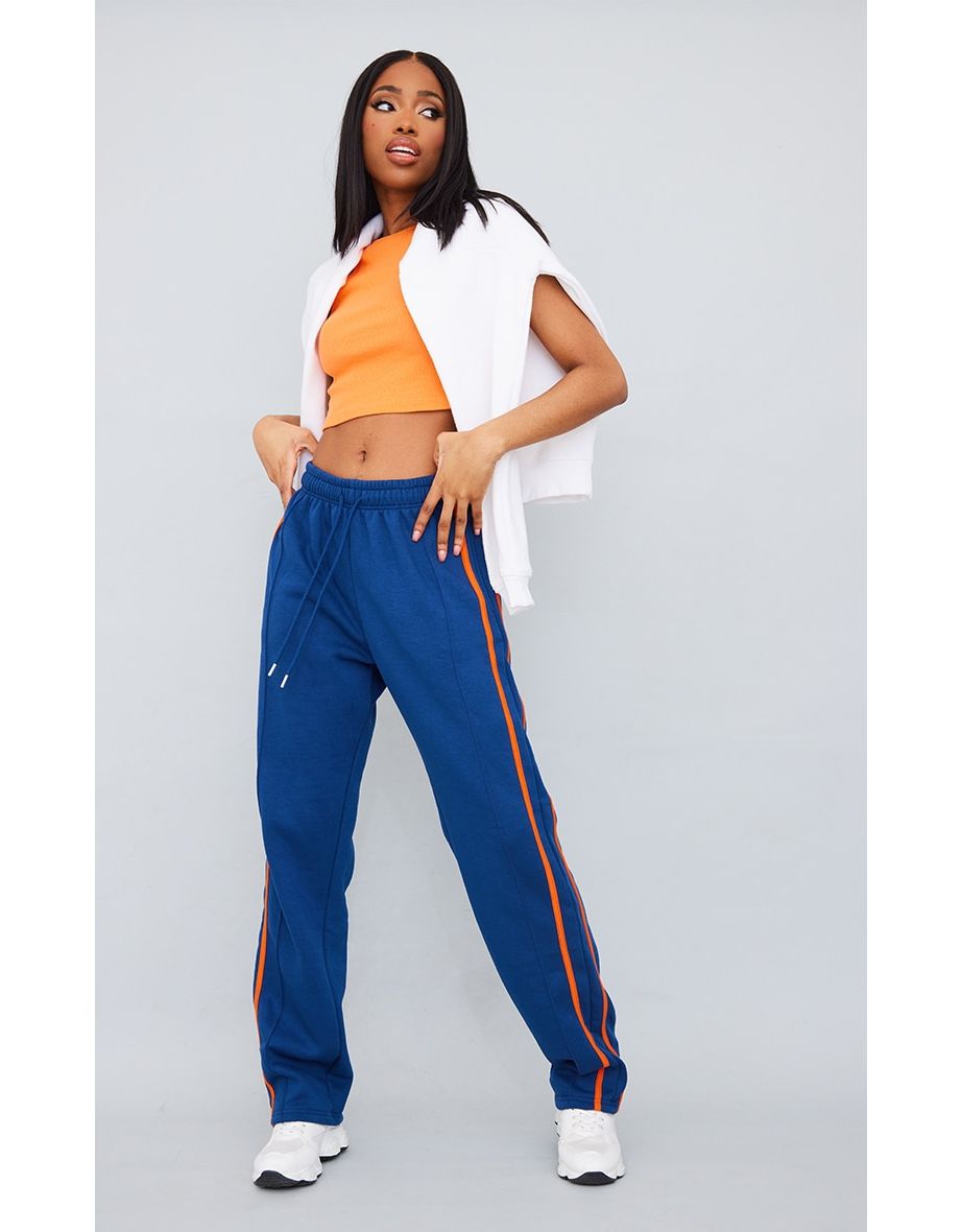 Tall Navy Double Side Stripe Straight Leg Joggers
