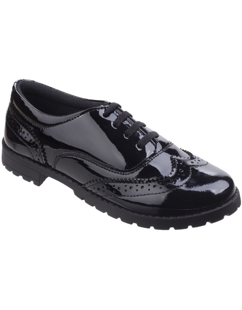 Hush Puppies Childrens/Girls Eadie Jnr Leather Brogue Shoes - Black