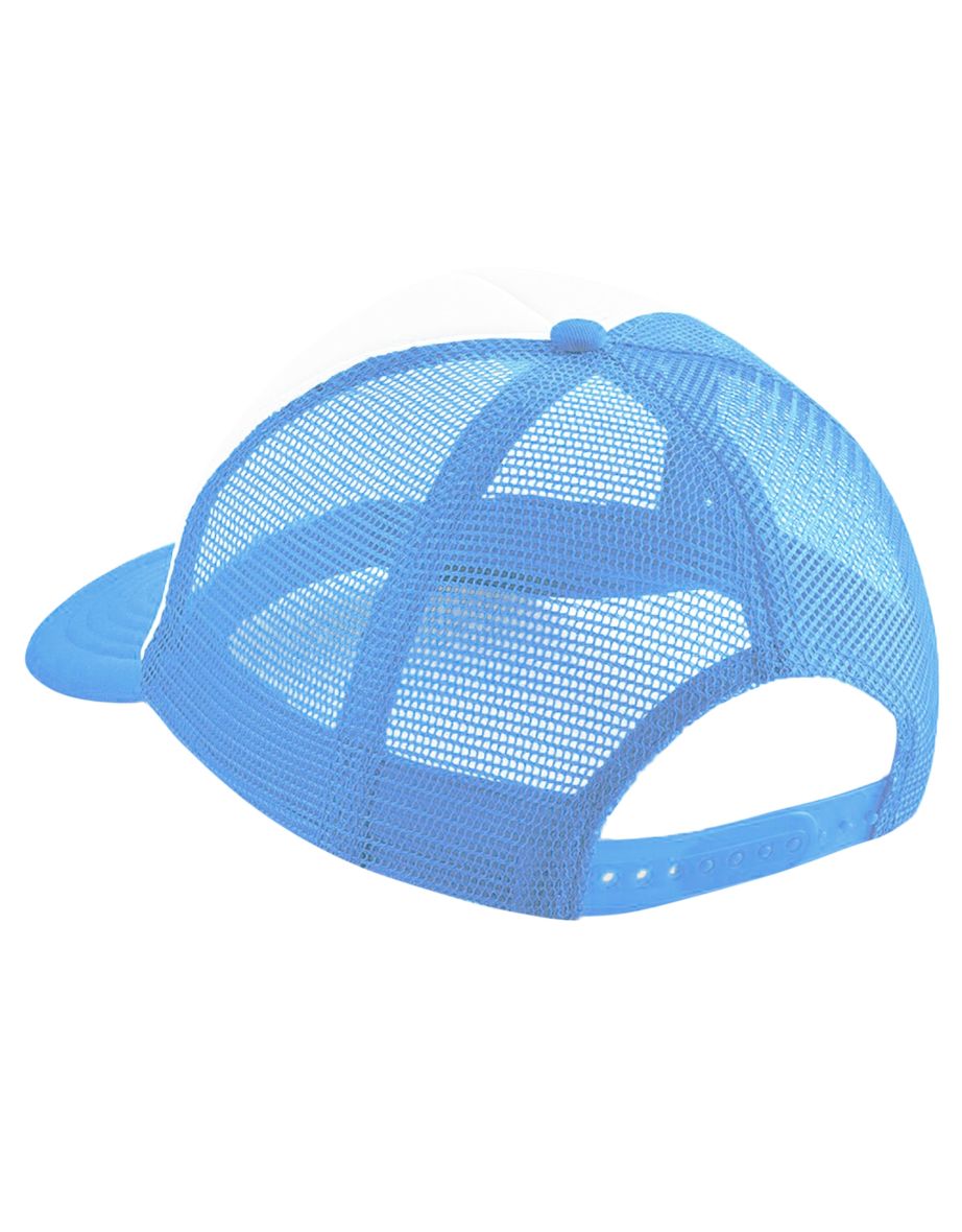 Beechfield Vintage Plain Snap-Back Trucker Cap - Sky Blue/White - 1