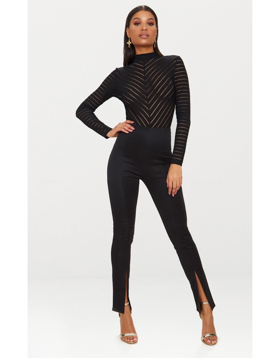 chevron mesh bodysuit