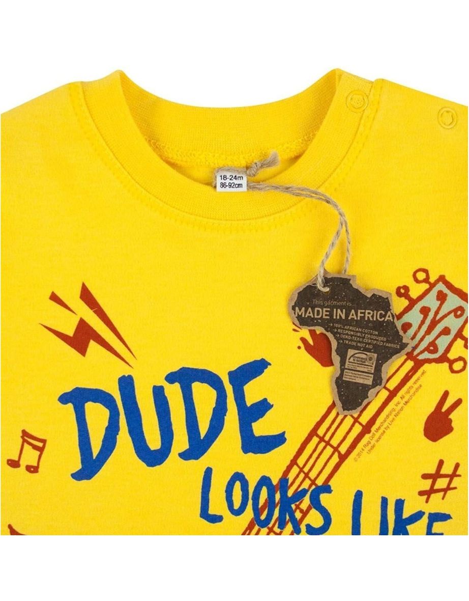 Aerosmith Childrens/Kids Dude Looks Like A Baby T-Shirt - Yellow - 3